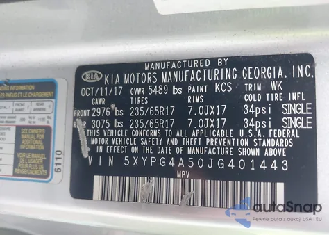 2018 Kia Sorento 3.3L Lx from USA, damaged, VIN 5XYPG4A50JG401443